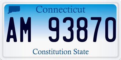 CT license plate AM93870