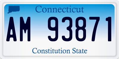 CT license plate AM93871