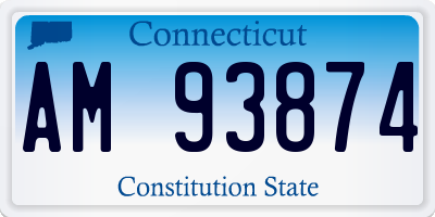 CT license plate AM93874