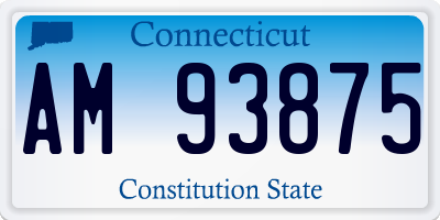 CT license plate AM93875
