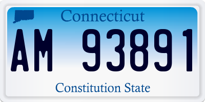 CT license plate AM93891