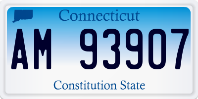 CT license plate AM93907