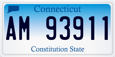 CT license plate AM93911