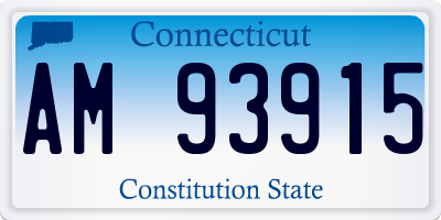 CT license plate AM93915