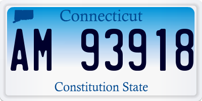 CT license plate AM93918