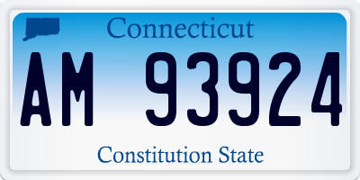 CT license plate AM93924