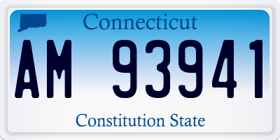 CT license plate AM93941