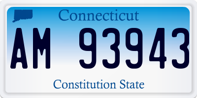 CT license plate AM93943
