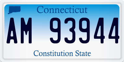 CT license plate AM93944