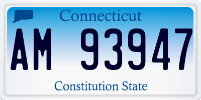 CT license plate AM93947