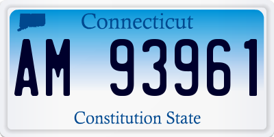 CT license plate AM93961