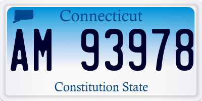 CT license plate AM93978