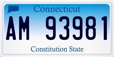 CT license plate AM93981