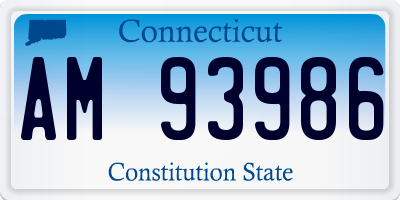 CT license plate AM93986