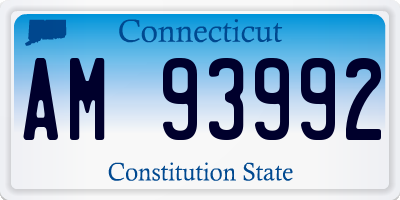 CT license plate AM93992