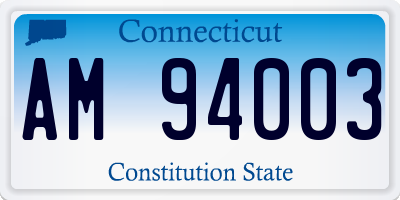 CT license plate AM94003