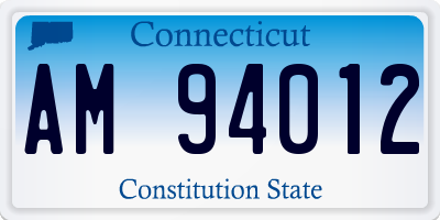 CT license plate AM94012