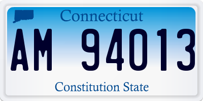 CT license plate AM94013