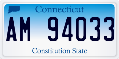 CT license plate AM94033