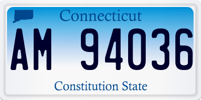 CT license plate AM94036