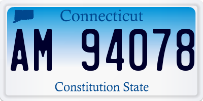CT license plate AM94078