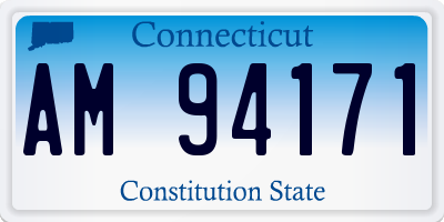 CT license plate AM94171