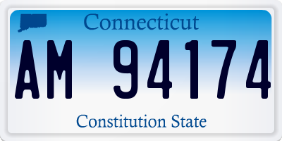 CT license plate AM94174
