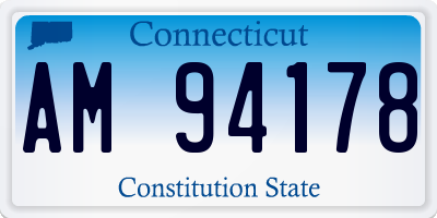 CT license plate AM94178