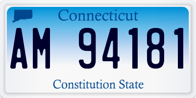 CT license plate AM94181