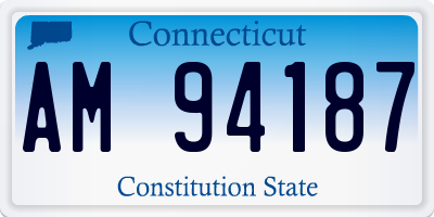 CT license plate AM94187