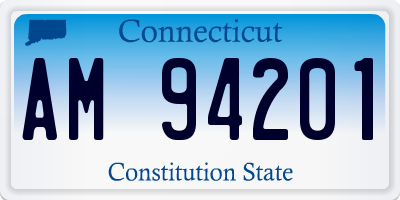 CT license plate AM94201