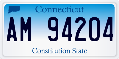 CT license plate AM94204
