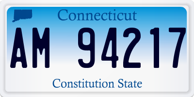 CT license plate AM94217