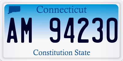 CT license plate AM94230