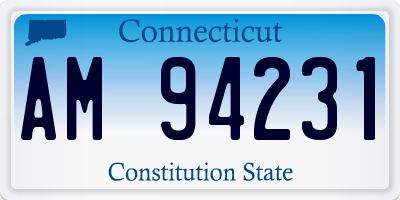CT license plate AM94231