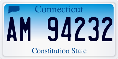 CT license plate AM94232