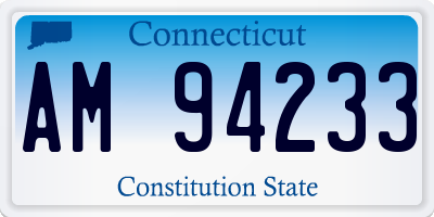 CT license plate AM94233