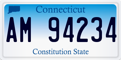 CT license plate AM94234