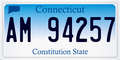 CT license plate AM94257