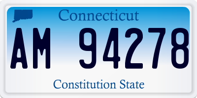 CT license plate AM94278