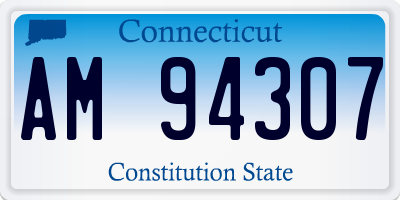 CT license plate AM94307