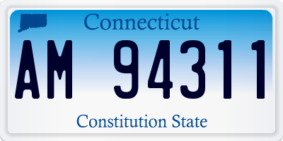 CT license plate AM94311