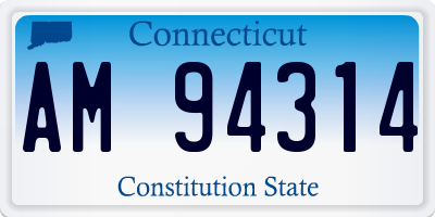 CT license plate AM94314