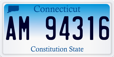 CT license plate AM94316