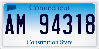 CT license plate AM94318