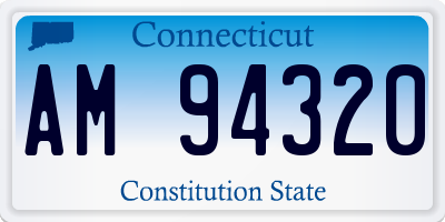 CT license plate AM94320