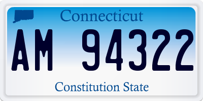 CT license plate AM94322