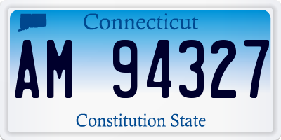 CT license plate AM94327