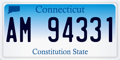 CT license plate AM94331