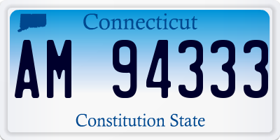 CT license plate AM94333